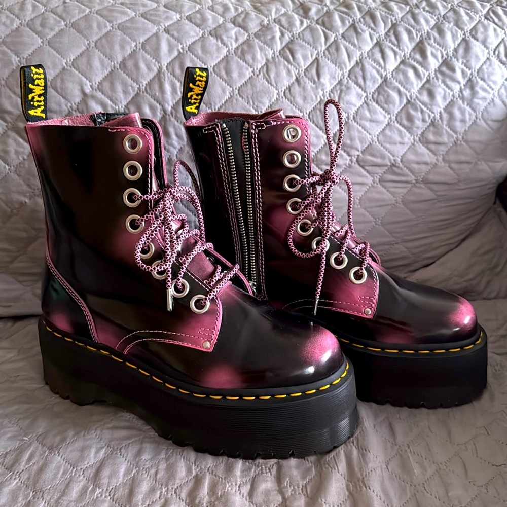 Dr. Martens platform pink and black boots